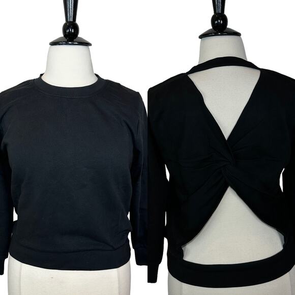 Hudson Open Back Twist Terry Knit Sweatshirt Women Large NWT Cotton - Picture 2 of 11